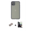 MARSİLYAN™- iPhone 12 Pro Max Kılıf Ahenk Çizgi Serisi - Şeffaf Temperli Cam Ekran Koruyucu + Shine Kamera Lens Koruma Cam - SABE