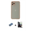 MARSİLYAN™- iPhone 12 Pro Max Kılıf Ahenk Çizgi Serisi - Şeffaf Temperli Cam Ekran Koruyucu + Shine Kamera Lens Koruma Cam - GD