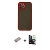 MARSİLYAN™- iPhone 12 Pro Max Kılıf Ahenk Çizgi Serisi - Şeffaf Temperli Cam Ekran Koruyucu + Shine Kamera Lens Koruma Cam - SABE