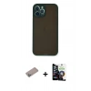 MARSİLYAN™- iPhone 12 Pro Max Kılıf Ahenk Çizgi Serisi - Şeffaf Temperli Cam Ekran Koruyucu + Shine Kamera Lens Koruma Cam - SABE