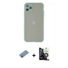 MARSİLYAN™- iPhone 12 Pro Max Kılıf Ahenk Çizgi Serisi - Şeffaf Temperli Cam Ekran Koruyucu + Shine Kamera Lens Koruma Cam - PE