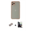 MARSİLYAN™- iPhone 12 Pro Max Kılıf Ahenk Çizgi Serisi - Şeffaf Temperli Cam Ekran Koruyucu + Shine Kamera Lens Koruma Cam - SABE
