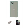 MARSİLYAN™- iPhone 12 Pro Max Kılıf Ahenk Çizgi Serisi - Şeffaf Temperli Cam Ekran Koruyucu + Shine Kamera Lens Koruma Cam - SABE