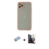 MARSİLYAN™- iPhone 12 Pro Max Kılıf Ahenk Çizgi Serisi - Şeffaf Temperli Cam Ekran Koruyucu + Shine Kamera Lens Koruma Cam - MI