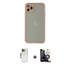 MARSİLYAN™- iPhone 12 Pro Max Kılıf Ahenk Çizgi Serisi - Şeffaf Temperli Cam Ekran Koruyucu + Shine Kamera Lens - GD