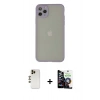 MARSİLYAN™- iPhone 12 Pro Max Kılıf Ahenk Çizgi Serisi - Şeffaf Temperli Cam Ekran Koruyucu + Shine Kamera Lens - GD