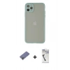 MARSİLYAN™- iPhone 12 Pro Max Kılıf Ahenk Çizgi Serisi - Şeffaf Uv Polymer Nano Ekran Koruyucu + Metal Kamera Lens Koruma Cam - GD