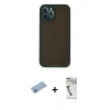 MARSİLYAN™- iPhone 12 Pro Max Kılıf Ahenk Çizgi Serisi - Şeffaf Uv Polymer Nano Ekran Koruyucu + Shine Kamera Lens Koruma Cam - MI