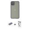 MARSİLYAN™- iPhone 12 Pro Max Kılıf Ahenk Çizgi Serisi - Şeffaf Uv Polymer Nano Ekran Koruyucu + Renkli Kamera Lens Koruma Cam - SI