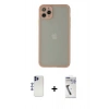 MARSİLYAN™- iPhone 12 Pro Max Kılıf Ahenk Çizgi Serisi - Şeffaf Uv Polymer Nano Ekran Koruyucu + Shine Kamera Lens - LT