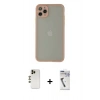 MARSİLYAN™- iPhone 12 Pro Max Kılıf Ahenk Çizgi Serisi - Şeffaf Uv Polymer Nano Ekran Koruyucu + Shine Kamera Lens - GD