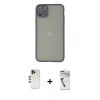 MARSİLYAN™- iPhone 12 Pro Max Kılıf Ahenk Çizgi Serisi - Şeffaf Uv Polymer Nano Ekran Koruyucu + Shine Kamera Lens - GD