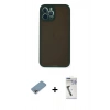 MARSİLYAN™- iPhone 12 Pro Max Kılıf Ahenk Çizgi Serisi - Şeffaf Uv Polymer Nano Ekran Koruyucu + Shine Kamera Lens Koruma Cam - GI