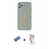 MARSİLYAN™- iPhone 12 Pro Max Kılıf Ahenk Çizgi Serisi - Şeffaf Uv Polymer Nano Ekran Koruyucu + Shine Kamera Lens Koruma Cam - GD