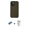 MARSİLYAN™- iPhone 12 Pro Max Kılıf Ahenk Çizgi Serisi - Şeffaf Uv Polymer Nano Ekran Koruyucu + Shine Kamera Lens Koruma Cam - GD