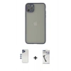 MARSİLYAN™- iPhone 12 Pro Max Kılıf Ahenk Çizgi Serisi - Şeffaf Uv Polymer Nano Ekran Koruyucu + Shine Kamera Lens - LT