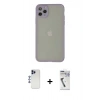 MARSİLYAN™- iPhone 12 Pro Max Kılıf Ahenk Çizgi Serisi - Şeffaf Uv Polymer Nano Ekran Koruyucu + Shine Kamera Lens - LT