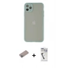 MARSİLYAN™- iPhone 12 Pro Max Kılıf Ahenk Çizgi Serisi - Şeffaf Uv Polymer Nano Ekran Koruyucu + Shine Kamera Lens Koruma Cam - SABE