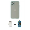 MARSİLYAN™- iPhone 12 Pro Max Kılıf Ahenk Çizgi Serisi - Siyah 18D Cam Ekran Koruyucu + Shine Kamera Lens - GD