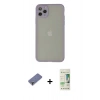 MARSİLYAN™- iPhone 12 Pro Max Kılıf Ahenk Çizgi Serisi - Siyah 20D Premium Cam Ekran Koruyucu + Metal Kamera Lens Koruma Cam - GD