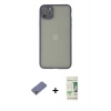 MARSİLYAN™- iPhone 12 Pro Max Kılıf Ahenk Çizgi Serisi - Siyah 20D Premium Cam Ekran Koruyucu + Metal Kamera Lens Koruma Cam - GD