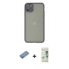 MARSİLYAN™- iPhone 12 Pro Max Kılıf Ahenk Çizgi Serisi - Siyah 20D Premium Cam Ekran Koruyucu + Shine Kamera Lens Koruma Cam - GS