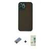 MARSİLYAN™- iPhone 12 Pro Max Kılıf Ahenk Çizgi Serisi - Siyah 20D Premium Cam Ekran Koruyucu + Kırmızı Metal Kamera Lens Koruma Cam