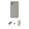 MARSİLYAN™- iPhone 12 Pro Max Kılıf Ahenk Çizgi Serisi - Siyah 20D Premium Cam Ekran Koruyucu + Kırmızı Metal Kamera Lens Koruma Cam