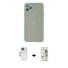MARSİLYAN™- iPhone 12 Pro Max Kılıf Ahenk Çizgi Serisi - Siyah 20D Premium Cam Ekran Koruyucu + Lacivert Shine Kamera Lens