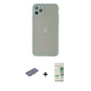 MARSİLYAN™- iPhone 12 Pro Max Kılıf Ahenk Çizgi Serisi - Siyah 20D Premium Cam Ekran Koruyucu + Renkli Kamera Lens Koruma Cam - MI