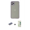 MARSİLYAN™- iPhone 12 Pro Max Kılıf Ahenk Çizgi Serisi - Siyah 20D Premium Cam Ekran Koruyucu + Renkli Kamera Lens Koruma Cam - MI