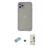 MARSİLYAN™- iPhone 12 Pro Max Kılıf Ahenk Çizgi Serisi - Siyah 20D Premium Cam Ekran Koruyucu + Shine Kamera Lens Koruma Cam - MI