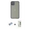 MARSİLYAN™- iPhone 12 Pro Max Kılıf Ahenk Çizgi Serisi - Siyah 20D Premium Cam Ekran Koruyucu + Shine Kamera Lens Koruma Cam - MI