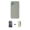 MARSİLYAN™- iPhone 12 Pro Max Kılıf Ahenk Çizgi Serisi - Siyah 20D Premium Cam Ekran Koruyucu + Neon Fosforlu Kamera Lens - YL