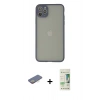 MARSİLYAN™- iPhone 12 Pro Max Kılıf Ahenk Çizgi Serisi - Siyah 20D Premium Cam Ekran Koruyucu + Renkli Kamera Lens Koruma Cam - SI