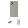 MARSİLYAN™- iPhone 12 Pro Max Kılıf Ahenk Çizgi Serisi - Siyah 20D Premium Cam Ekran Koruyucu + Renkli Kamera Lens Koruma Cam - SI