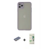 MARSİLYAN™- iPhone 12 Pro Max Kılıf Ahenk Çizgi Serisi - Siyah 20D Premium Cam Ekran Koruyucu + Renkli Kamera Lens Koruma Cam - SI