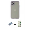 MARSİLYAN™- iPhone 12 Pro Max Kılıf Ahenk Çizgi Serisi - Siyah 20D Premium Cam Ekran Koruyucu + Shine Kamera Lens Koruma Cam - PE