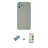 MARSİLYAN™- iPhone 12 Pro Max Kılıf Ahenk Çizgi Serisi - Siyah 20D Premium Cam Ekran Koruyucu + Shine Kamera Lens Koruma Cam - PE