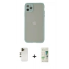 MARSİLYAN™- iPhone 12 Pro Max Kılıf Ahenk Çizgi Serisi - Siyah 20D Premium Cam Ekran Koruyucu + Shine Kamera Lens - GD
