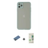 MARSİLYAN™- iPhone 12 Pro Max Kılıf Ahenk Çizgi Serisi - Siyah 20D Premium Cam Ekran Koruyucu + Shine Kamera Lens Koruma Cam - GD