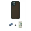 MARSİLYAN™- iPhone 12 Pro Max Kılıf Ahenk Çizgi Serisi - Siyah 20D Premium Cam Ekran Koruyucu + Shine Kamera Lens Koruma Cam - GD