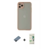 MARSİLYAN™- iPhone 12 Pro Max Kılıf Ahenk Çizgi Serisi - Siyah 20D Premium Cam Ekran Koruyucu + Shine Kamera Lens Koruma Cam - SH