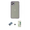 MARSİLYAN™- iPhone 12 Pro Max Kılıf Ahenk Çizgi Serisi - Siyah 20D Premium Cam Ekran Koruyucu + Shine Kamera Lens Koruma Cam - SH