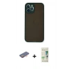 MARSİLYAN™- iPhone 12 Pro Max Kılıf Ahenk Çizgi Serisi - Siyah 20D Premium Cam Ekran Koruyucu + Renkli Kamera Lens Koruma Cam - TU