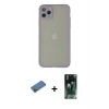 MARSİLYAN™- iPhone 12 Pro Max Kılıf Ahenk Çizgi Serisi - Siyah 360 Mat Full Body Arka Koruyucu + Shine Kamera Lens Koruma Cam - GD