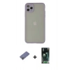 MARSİLYAN™- iPhone 12 Pro Max Kılıf Ahenk Çizgi Serisi - Siyah 360 Mat Full Body Arka Koruyucu + Metal Kamera Lens Koruma Cam - GD