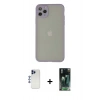 MARSİLYAN™- iPhone 12 Pro Max Kılıf Ahenk Çizgi Serisi - Siyah 360 Mat Full Body Arka Koruyucu + Shine Kamera Lens - LT