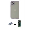 MARSİLYAN™- iPhone 12 Pro Max Kılıf Ahenk Çizgi Serisi - Siyah 360 Mat Full Body Arka Koruyucu + Renkli Kamera Lens Koruma Cam - YL