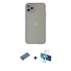 MARSİLYAN™- iPhone 12 Pro Max Kılıf Ahenk Çizgi Serisi - Siyah 3D Antistatik Cam Ekran Koruyucu + Shine Kamera Lens Koruma Cam - GD